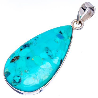 Premium Arizona Turquoise Pendant 1 3/4" (.925 Sterling Silver)