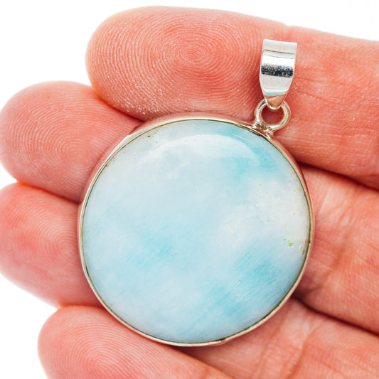 Premium Caribbean Calcite Pendant 1 5/8" (.925 Sterling Silver)