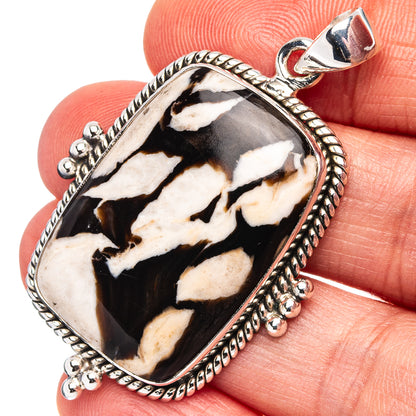 Premium Peanut Wood Jasper Pendant 1 7/8" (.925 Sterling Silver)