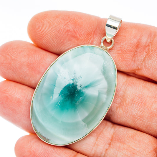 Premium Hemimorphite Pendant 2" (.925 Sterling Silver)