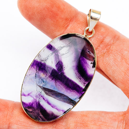Premium Fluorite Pendant 2 1/8" (.925 Sterling Silver)