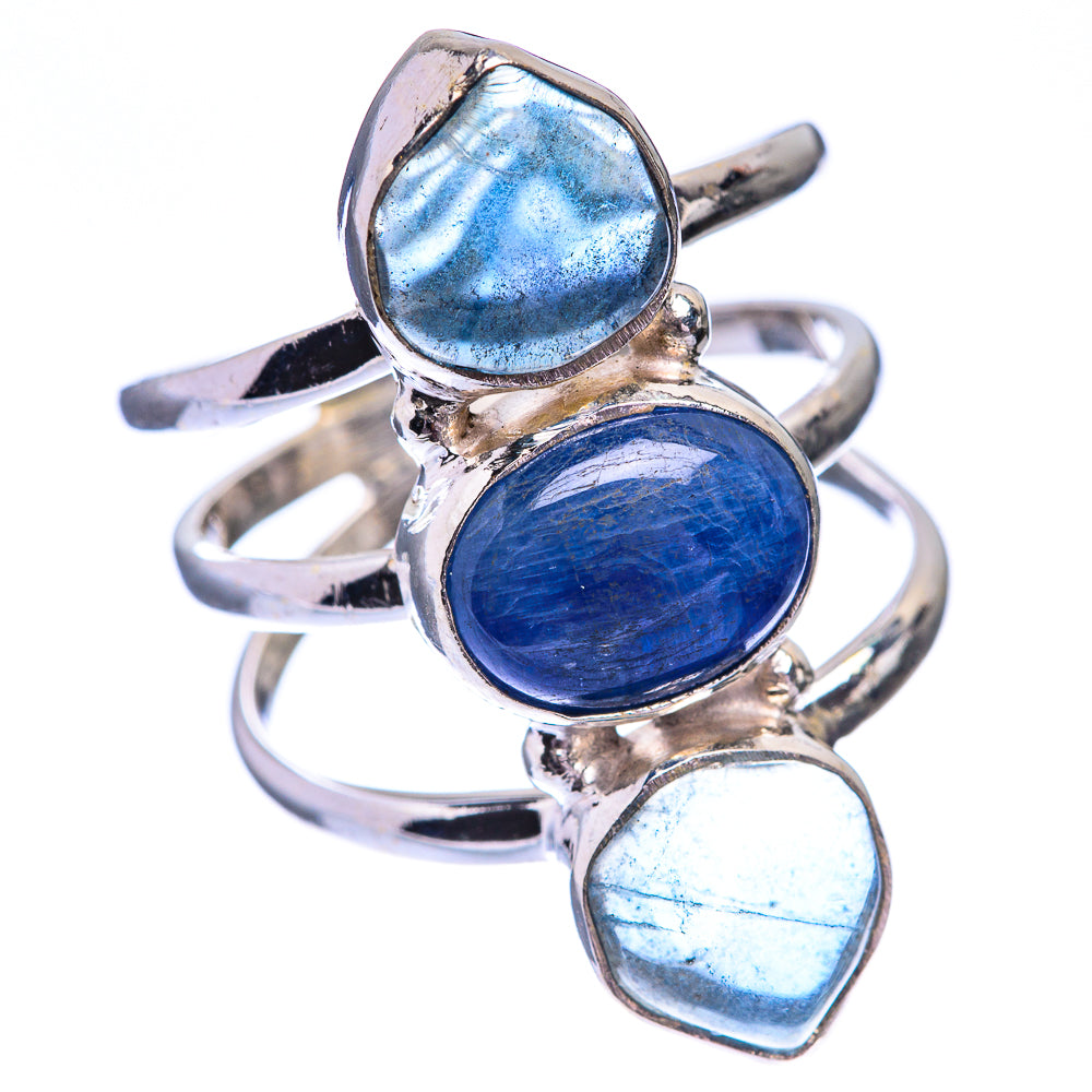 Kyanite, Blue Fluorite Ring Size 7.5 (925 Sterling Silver) R140536