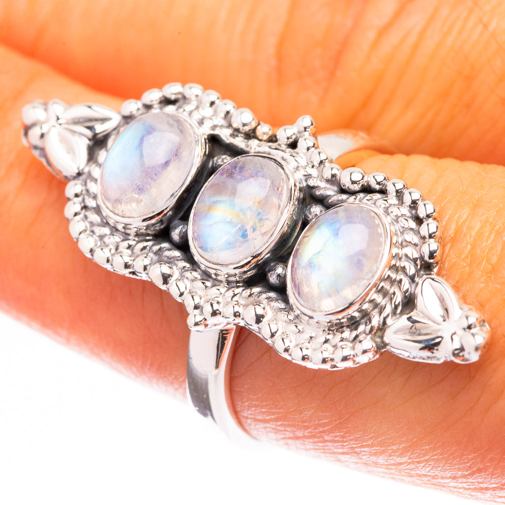 Premium Rainbow Moonstone Ring Size 8 (925 Sterling Silver) R141915