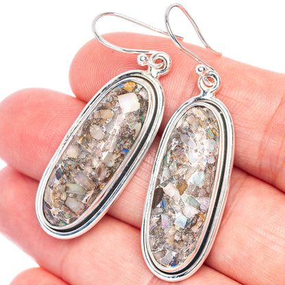 Brecciated Ethiopian Opal Earrings 1 7/8" (925 Sterling Silver) E433068