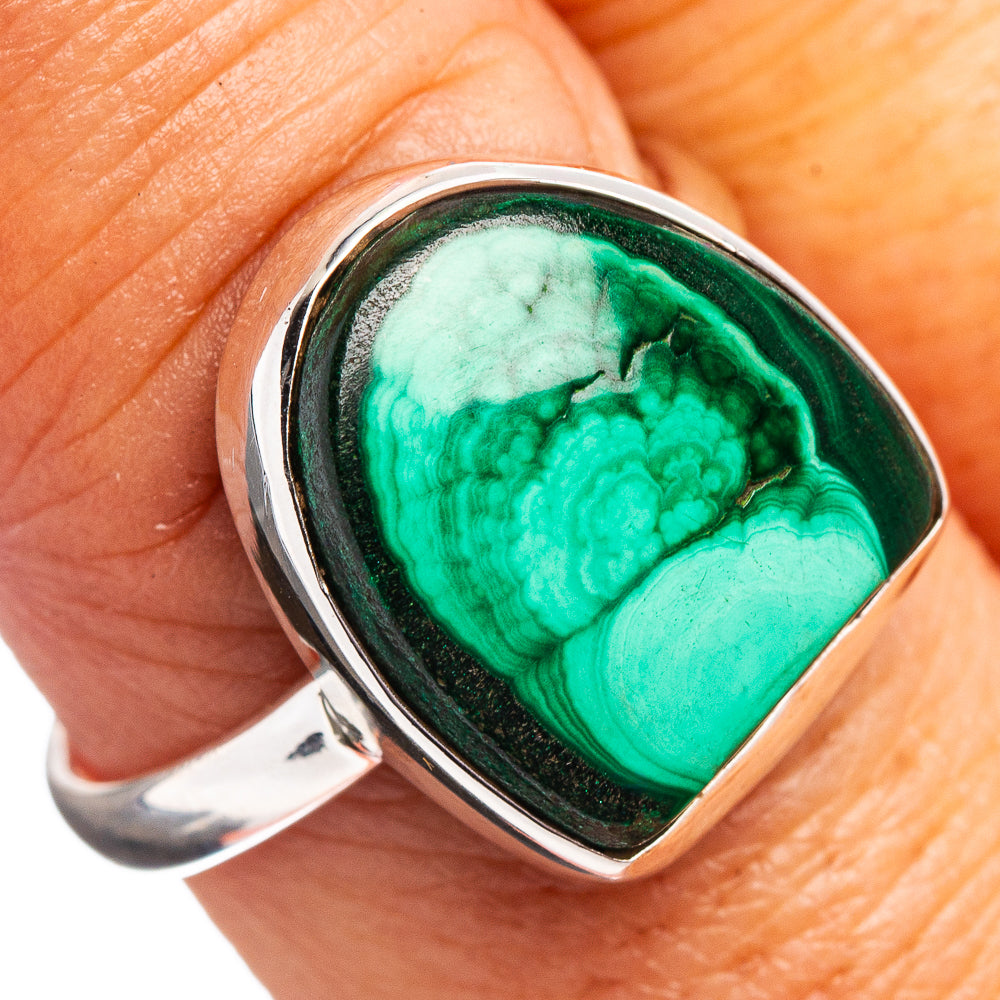 Premium Malachite Ring Size 9 (.925 Sterling Silver)