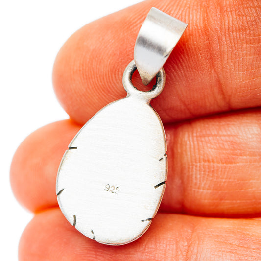 Southwestern Style Santa Maria Turquoise Pendant 1 1/4" (.925 Sterling Silver)