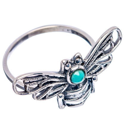 Turquoise Bee Dainty Ring Size 7.75 (.925 Sterling Silver)