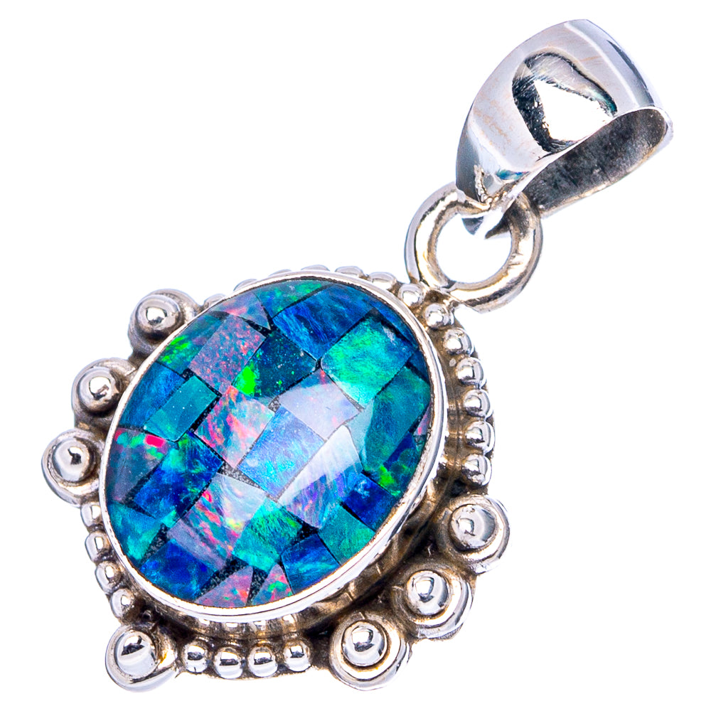 Rare Triplet Opal Pendant 1 1/8" (.925 Sterling Silver)