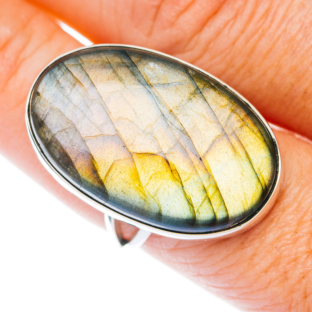 Large Premium Labradorite Ring Size 9.25 (.925 Sterling Silver)