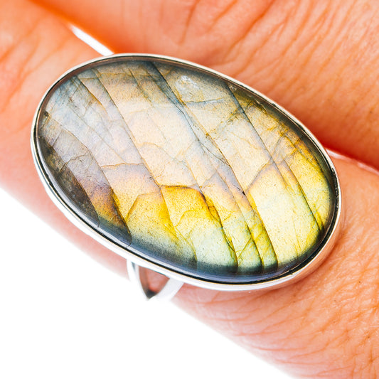 Large Premium Labradorite Ring Size 9.25 (.925 Sterling Silver)