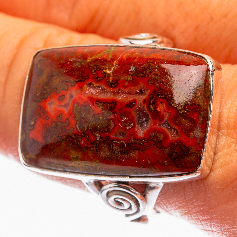 Large Moroccan Agate Ring Size 9.5 (925 Sterling Silver) R142177