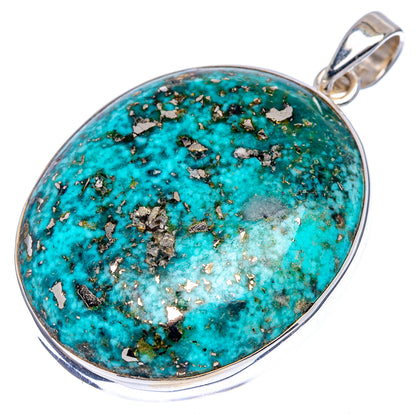 Premium Persian Turquoise Pendant 1 5/8" (.925 Sterling Silver)