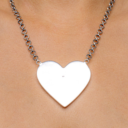 Exclusive Number 8 Mine Turquoise Heart Necklaces 20" (.925 Sterling Silver)