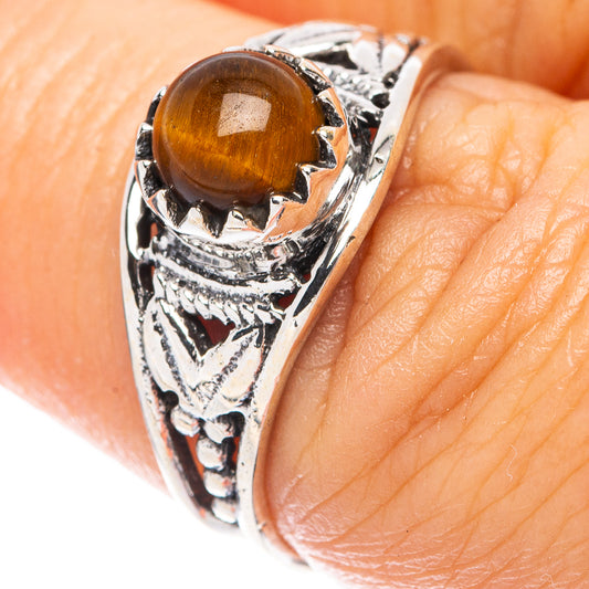 Tiger Eye Dainty Ring Size 6.5 (925 Sterling Silver) R5923