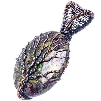 Dragon's Blood Jasper Tree of Life 2" (Oxidized Copper)