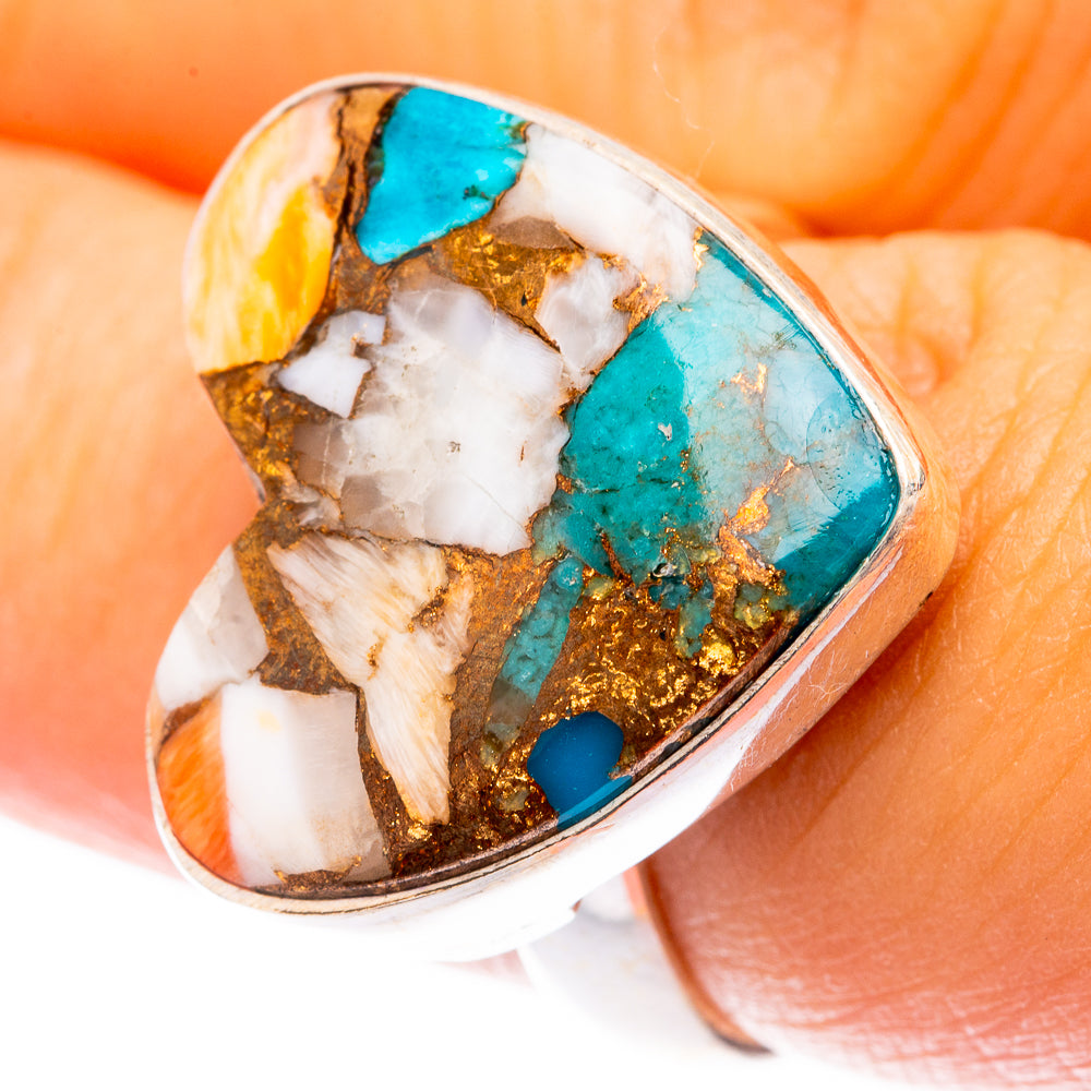 Spiny Oyster Turquoise Ring Size 7.25 (925 Sterling Silver) R141548