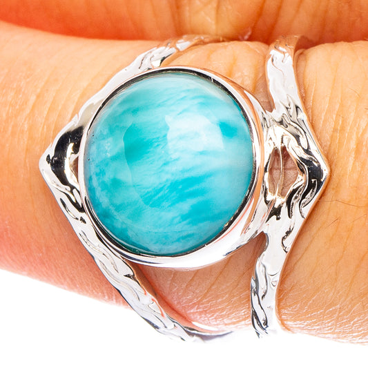Larimar 925 Sterling Silver Premium Ring Size 7.5 (925 Sterling Silver) R6510