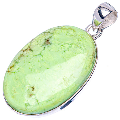 Lemon Chrysoprase Pendant 1 5/8" (925 Sterling Silver) P42842