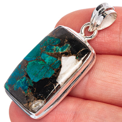 Howlite Chrysocolla Pendant 1 5/8" (925 Sterling Silver) P40728