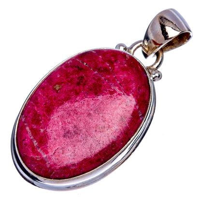 Thulite Pendant 1 3/8" (925 Sterling Silver) P40268