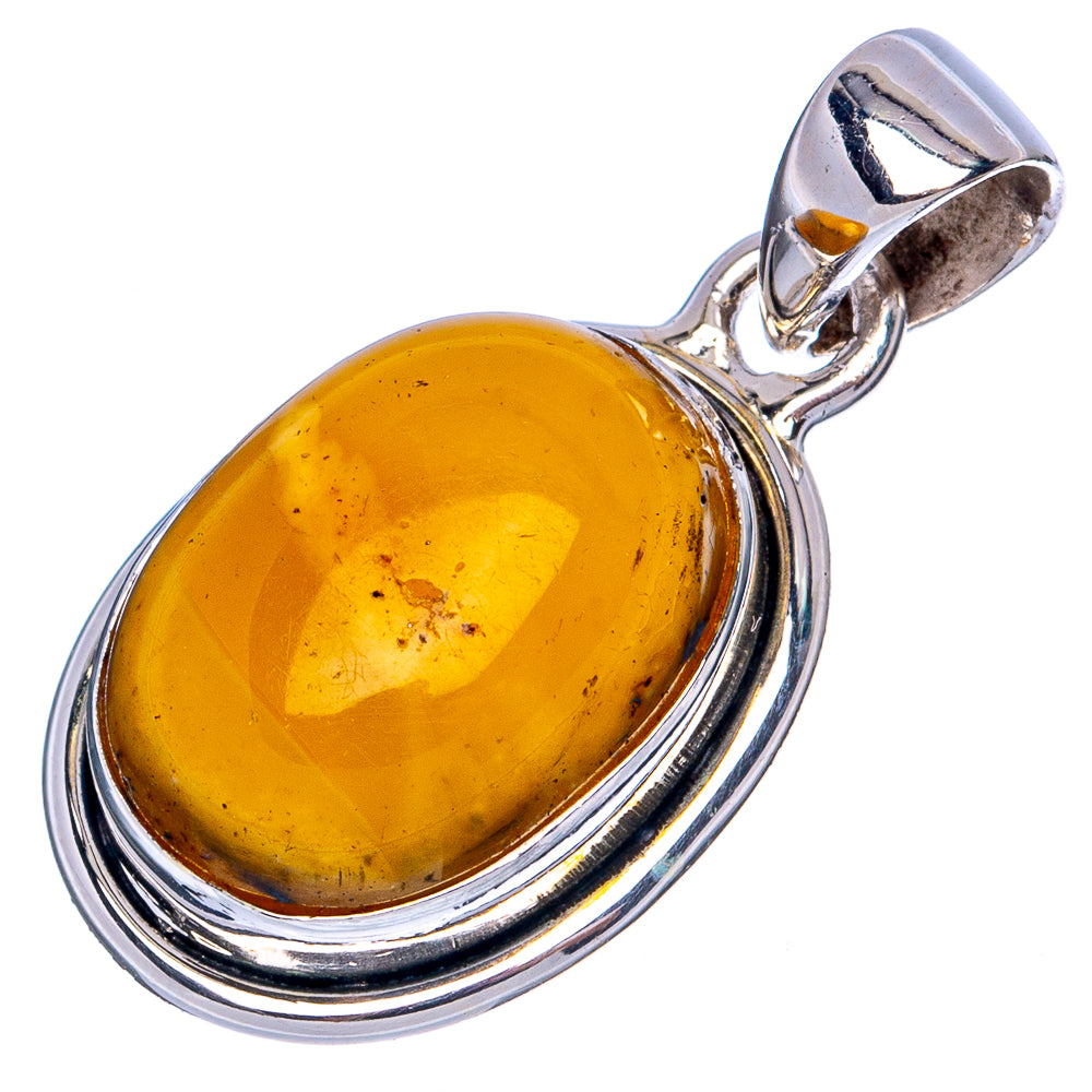 Rare Bone Amber Pendant 1 1/4" (925 Sterling Silver) P41306