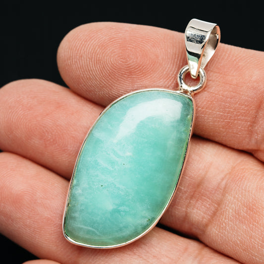Gemmy Chrysoprase Pendant 1 7/8" (.925 Sterling Silver)