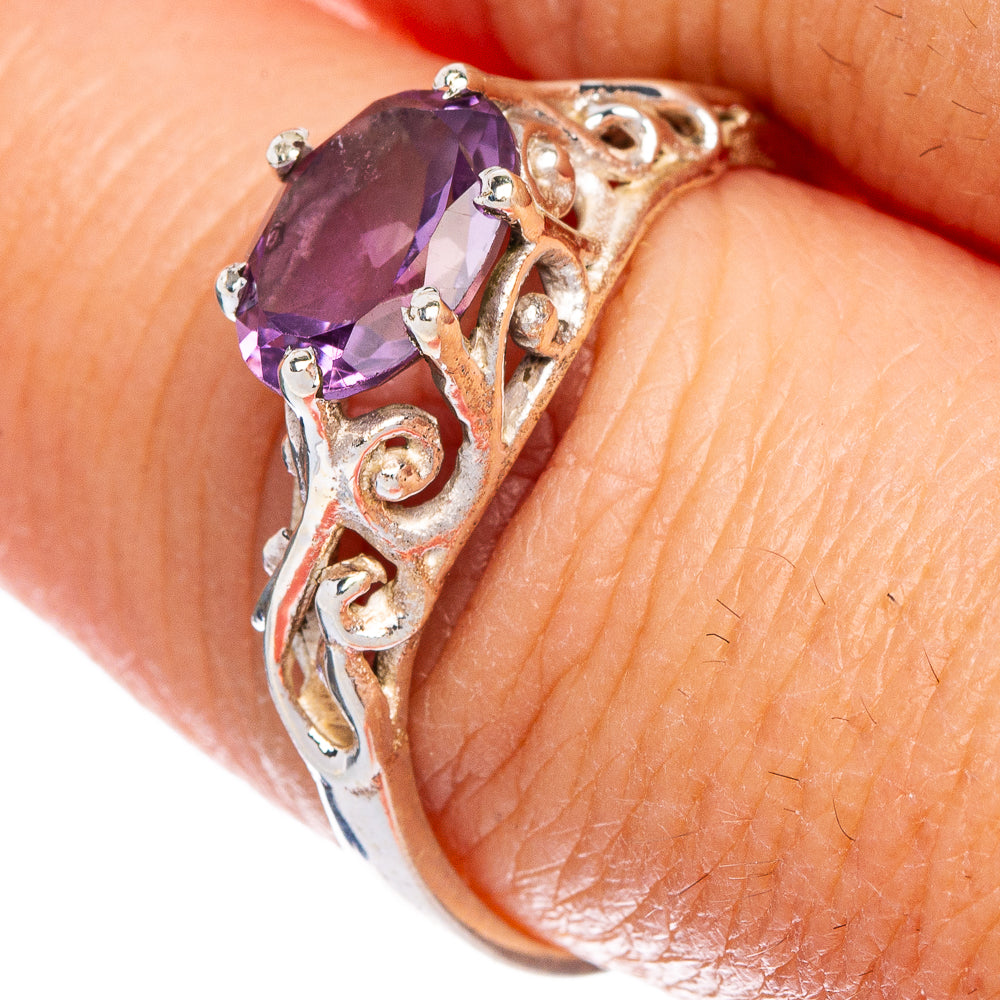 Faceted Amethyst Dainty Ring Size 9.25 (925 Sterling Silver) R147144