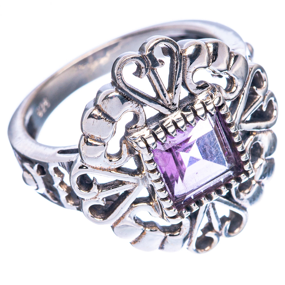 Faceted Amethyst Ring Size 7.5 (925 Sterling Silver) R2360