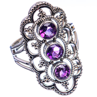 Faceted Amethyst Ring Size 9 (925 Sterling Silver) R142133