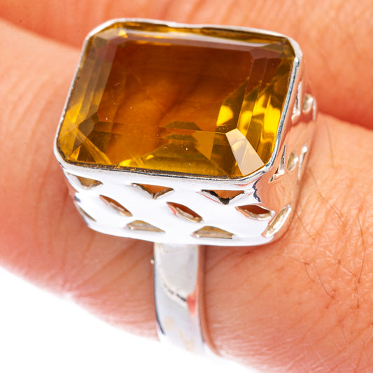 Faceted Citrine Ring Size 7.75 (925 Sterling Silver) R144608