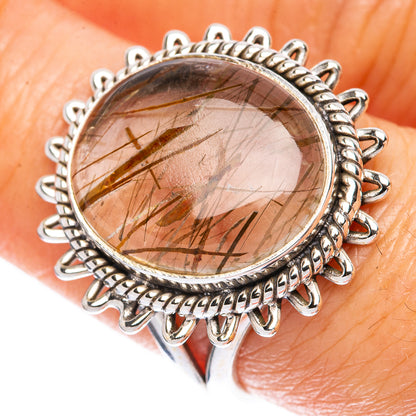 Golden Rutilated Quartz Ring Size 8.25 (925 Sterling Silver) R2002