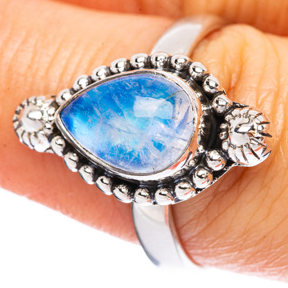 Rainbow Moonstone Ring Size 8.75 (925 Sterling Silver) R3760