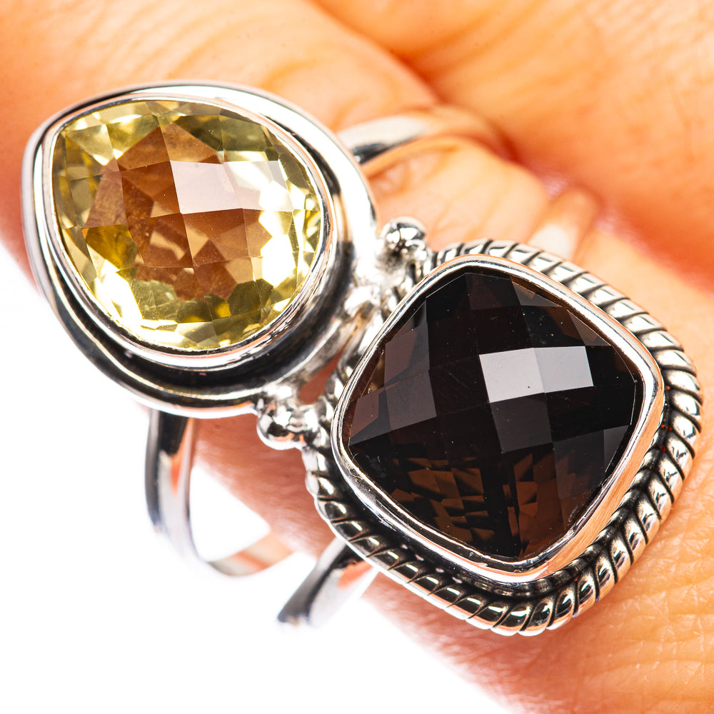 Large Smoky Quartz, Citrine Ring Size 11.5 (925 Sterling Silver) RING143474