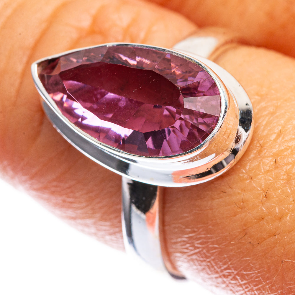 Faceted Color Change Alexandrite (Lab.) Ring Size 8 (925 Sterling Silver) R142445