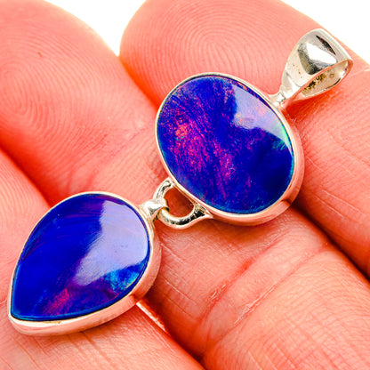 Aura Opal 925 Sterling Silver Pendant 1 5/8" (925 Sterling Silver) PD38393