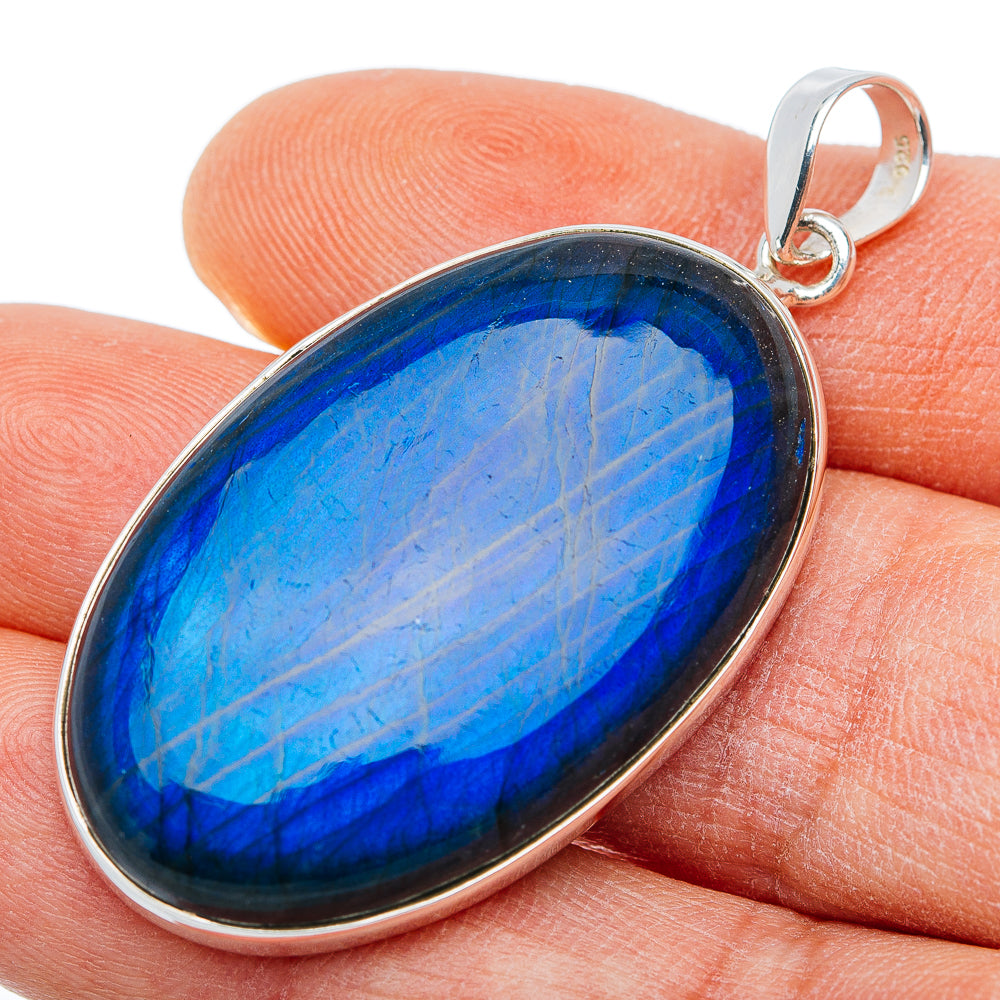 Premium Labradorite Pendant 2" (.925 Sterling Silver)