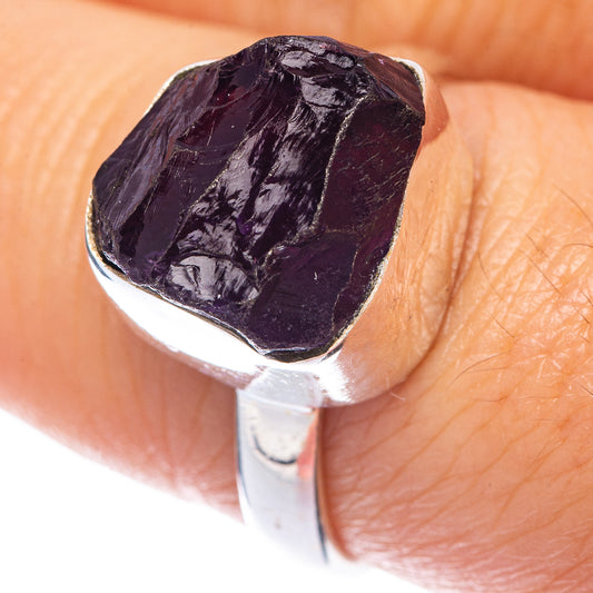 Large Raw Amethyst Ring Size 7.75 (925 Sterling Silver) R144835