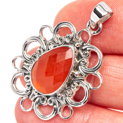 Premium Carnelian Pendant 1 1/2" (.925 Sterling Silver)