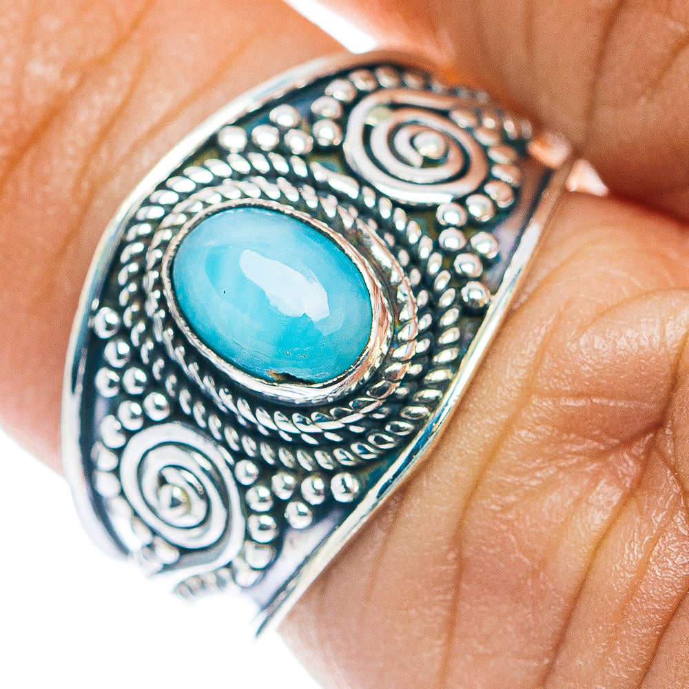 Larimar Cocktail Ring Size 6 (.925 Sterling Silver)