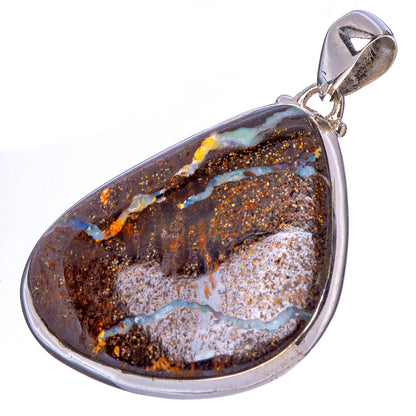 Rare Boulder Opal Pendant 1 1/2" (.925 Sterling Silver)