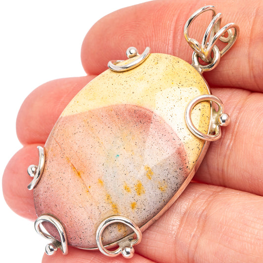 Mookaite pendant with speckled oval mookaite stone and .925 sterling silver bezel