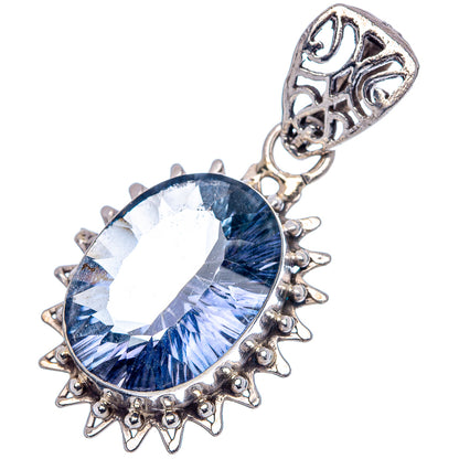 Blue Mystic Topaz Pendant 1 5/8" (.925 Sterling Silver)