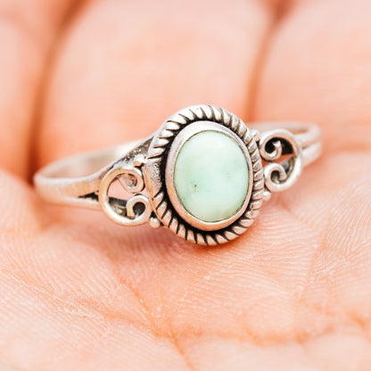 Southwestern Style Paloma Turquoise Ring Size 9 (.925 Sterling Silver)