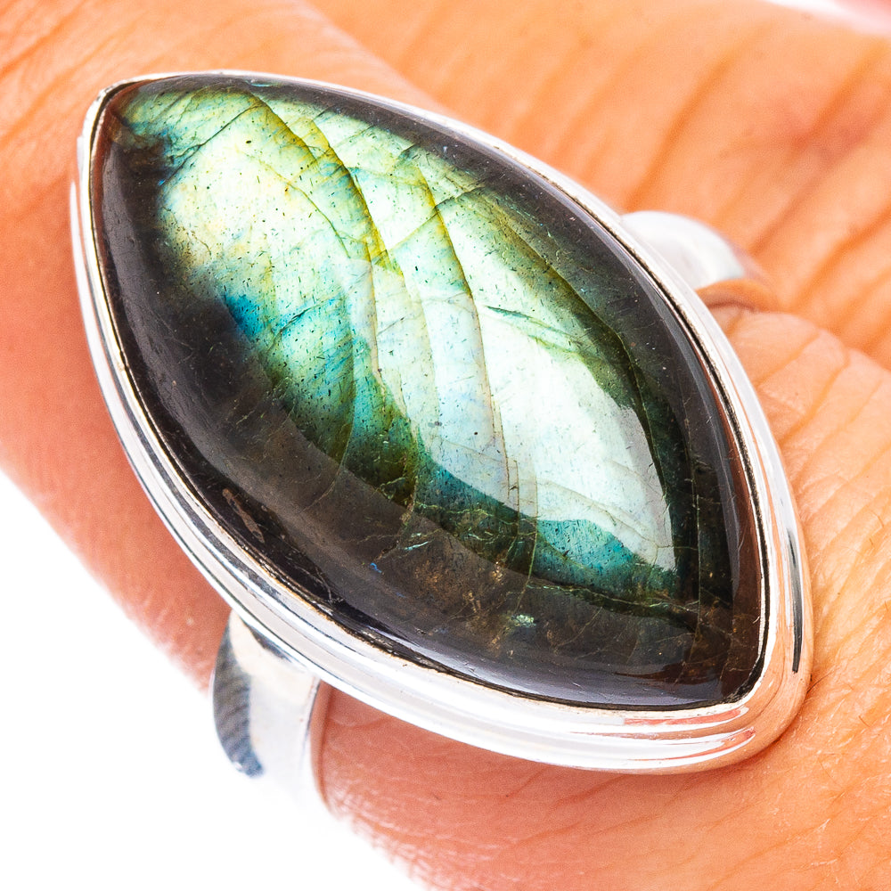 Labradorite Ring Size 7.5 (925 Sterling Silver) R7881