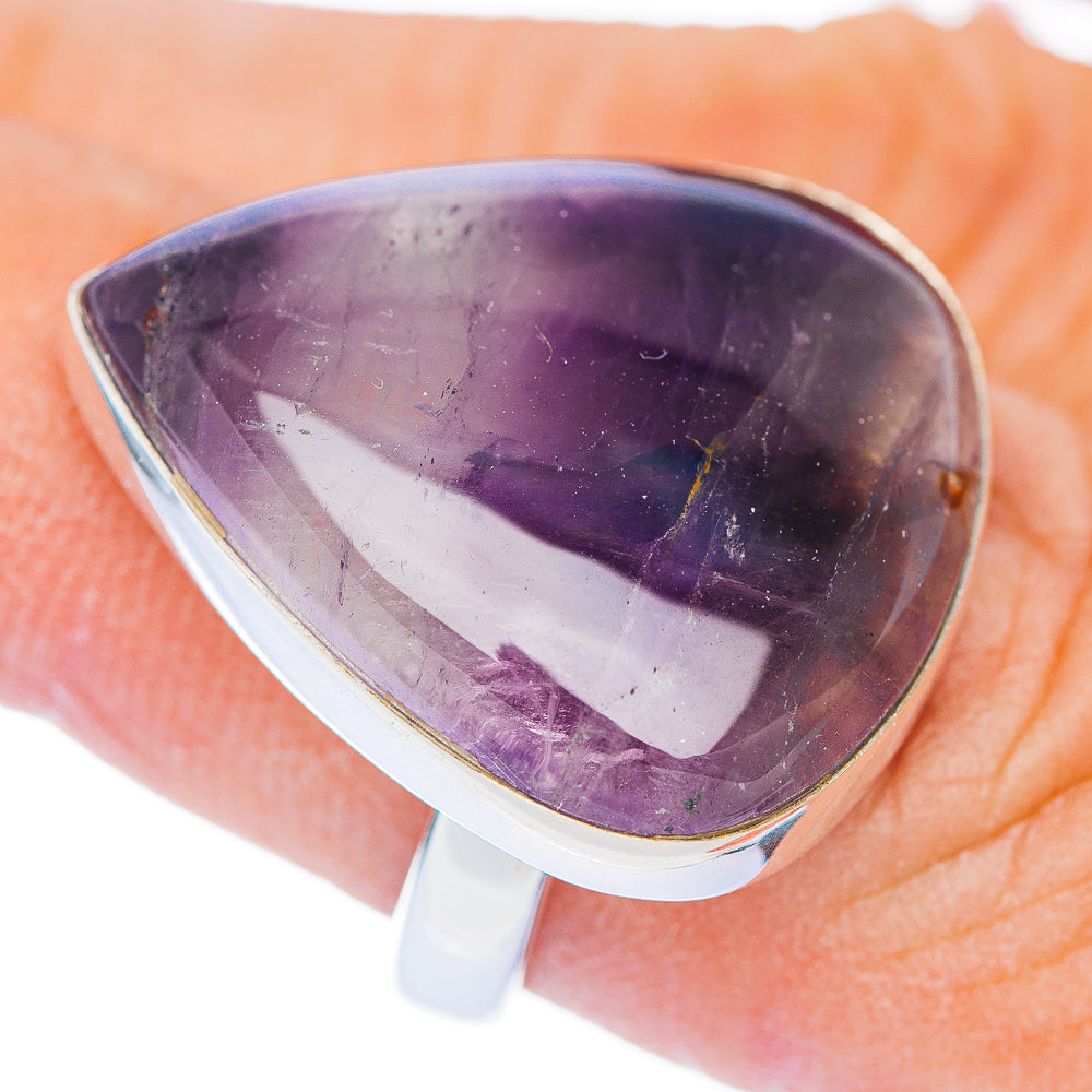 Premium Purple Fluorite Ring Size 7.25 Adjustable (.925 Sterling Silver)
