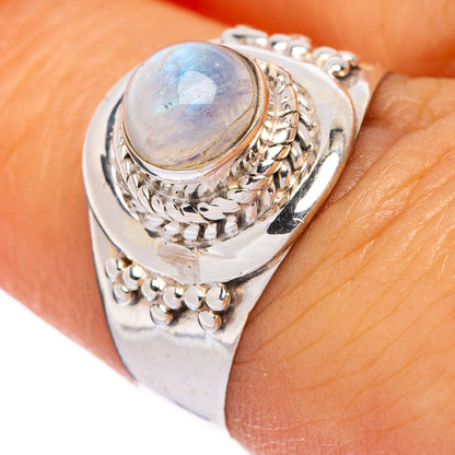 Rainbow Moonstone Ring Size 6.5 (925 Sterling Silver) R146157