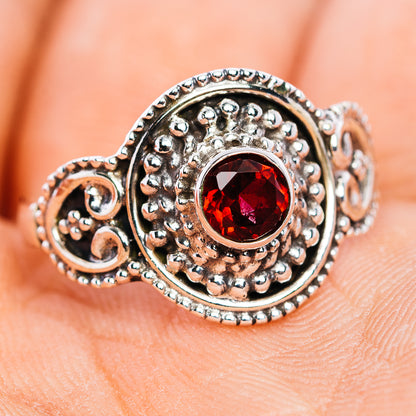 Garnet Filigree Ring Size 8.25 (.925 Sterling Silver)