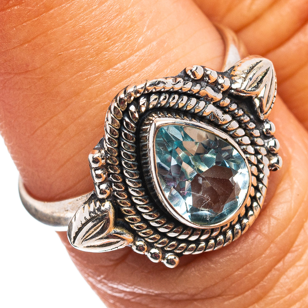 Blue Topaz Ring Size 7 (.925 Sterling Silver)
