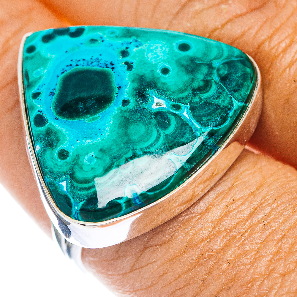 Premium Malachite In Chrysocolla Ring Size 9 (.925 Sterling Silver)