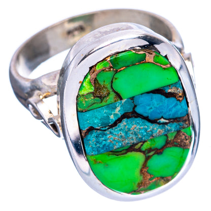 Blue Green Copper Composite Turquoise Ring Size 6.5 (925 Sterling Silver) R146545